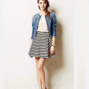 Sz8 Anthro Greylin Woven Chevron Striped Circle Skirt